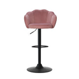 NNEDSZ Artiss 4x Bar Stools Gas Lift Velvet Pink