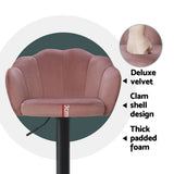 NNEDSZ Artiss 4x Bar Stools Gas Lift Velvet Pink