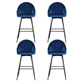 NNEDSZ Artiss 4x Bar Stools Velvet Swivel Metal Legs Blue