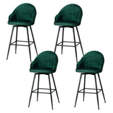 NNEDSZ Artiss 4x Bar Stools Velvet Swivel Metal Legs Green