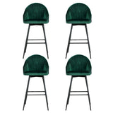 NNEDSZ Artiss 4x Bar Stools Velvet Swivel Metal Legs Green