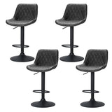 NNEDSZ Artiss 4x Bar Stools Gas Lift Vintage Leather Black