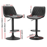 NNEDSZ Artiss 4x Bar Stools Gas Lift Vintage Leather Black
