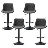 NNEDSZ Artiss 4x Bar Stools Gas Lift Vintage Leather Black