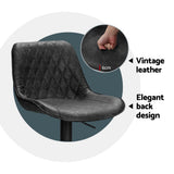 NNEDSZ Artiss 4x Bar Stools Gas Lift Vintage Leather Black