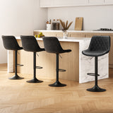 NNEDSZ Artiss 4x Bar Stools Gas Lift Vintage Leather Black