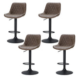 NNEDSZ Artiss 4x Bar Stools Gas Lift Vintage Leather Brown