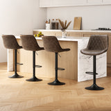 NNEDSZ Artiss 4x Bar Stools Gas Lift Vintage Leather Brown