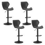 NNEDSZ Artiss 4x Bar Stools Vintage Leather Gas Lift Black