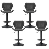 NNEDSZ Artiss 4x Bar Stools Vintage Leather Gas Lift Black