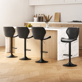NNEDSZ Artiss 4x Bar Stools Vintage Leather Gas Lift Black
