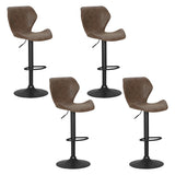 NNEDSZ Artiss 4x Bar Stools Vintage Leather Gas Lift Brown