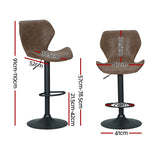 NNEDSZ Artiss 4x Bar Stools Vintage Leather Gas Lift Brown