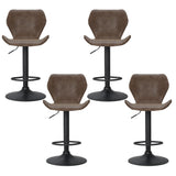 NNEDSZ Artiss 4x Bar Stools Vintage Leather Gas Lift Brown