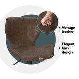 NNEDSZ Artiss 4x Bar Stools Vintage Leather Gas Lift Brown