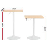 NNEDSZ Bar Table Swivel Base Gas Lift Counter Dining Table 60CM Square Pine