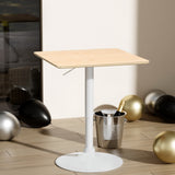 NNEDSZ Bar Table Swivel Base Gas Lift Counter Dining Table 60CM Square Pine