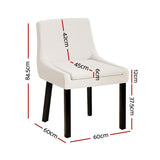 NNEDSZ Artiss Dining Chairs Set of 2 Corduroy Wooden Beige