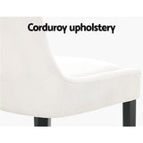 NNEDSZ Artiss Dining Chairs Set of 2 Corduroy Wooden Beige