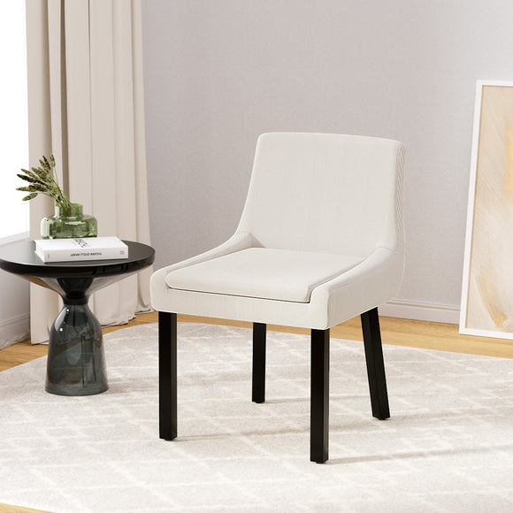 NNEDSZ Artiss Dining Chairs Set of 2 Corduroy Wooden Beige