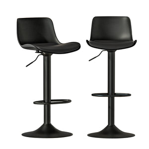 NNEDSZ 2x Bar Stools Padded Seat Gas Lift Black