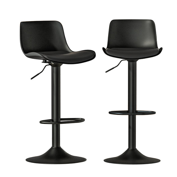 NNEDSZ 2x Bar Stools Padded Seat Gas Lift Black