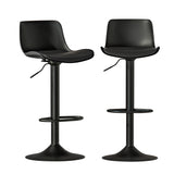 NNEDSZ 2x Bar Stools Padded Seat Gas Lift Black