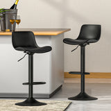 NNEDSZ 2x Bar Stools Padded Seat Gas Lift Black