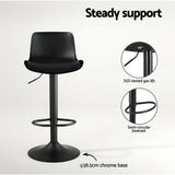 NNEDSZ Artiss 4x Bar Stools Padded Seat Gas Lift Black