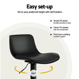NNEDSZ Artiss 4x Bar Stools Padded Seat Gas Lift Black