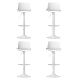 NNEDSZ 4x Artiss Bar Stools Kitchen Swivel Gas Lift Stool Leather Dining Chairs White