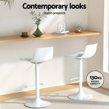 NNEDSZ 4x Artiss Bar Stools Kitchen Swivel Gas Lift Stool Leather Dining Chairs White