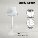 NNEDSZ 4x Artiss Bar Stools Kitchen Swivel Gas Lift Stool Leather Dining Chairs White