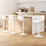 NNEDSZ 4x Artiss Bar Stools Kitchen Swivel Gas Lift Stool Leather Dining Chairs White