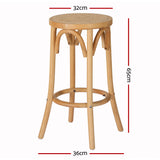 NNEDSZ Artiss 2x Bar Stoosl Rattan Seat Wooden