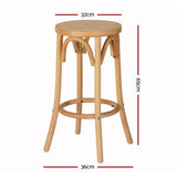 NNEDSZ Artiss 4x Bar Stoosl Rattan Seat Wooden