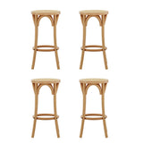 NNEDSZ Artiss 4x Bar Stoosl Rattan Seat Wooden
