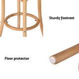 NNEDSZ Artiss 4x Bar Stoosl Rattan Seat Wooden