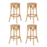 NNEDSZ Artiss 4x Bar Stoosl Rattan Seat Wooden