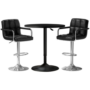 NNEDSZ Artiss Bar Table and Stools Set Dining Desk Kitchen Chairs Cafe Pub