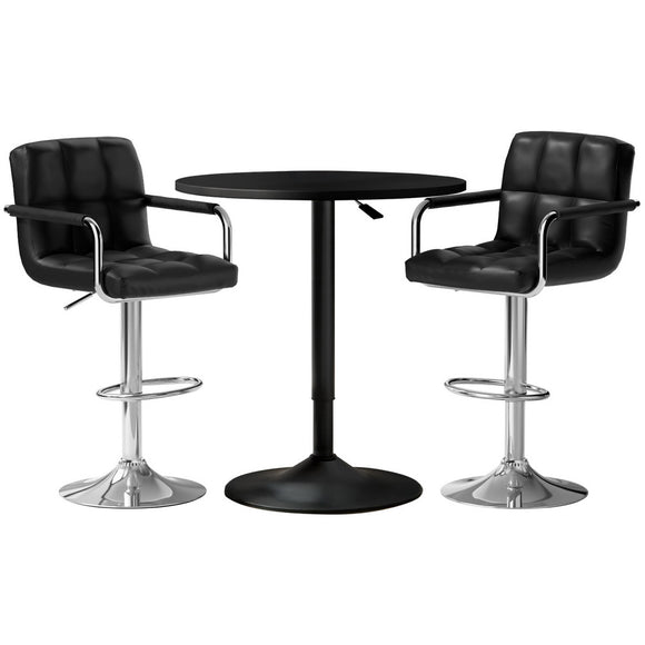 NNEDSZ Artiss Bar Table and Stools Set Dining Desk Kitchen Chairs Cafe Pub