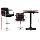 NNEDSZ Artiss Bar Table and Stools Set Dining Desk Kitchen Chairs Cafe Pub