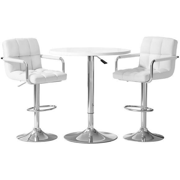 NNEDSZ Artiss Bar Table and Stools Set Dining Desk Kitchen Chairs Cafe Pub
