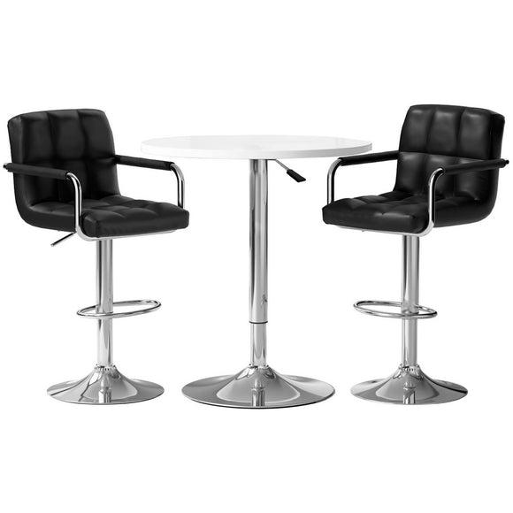 NNEDSZ Artiss Bar Table and Stools Set Dining Desk Kitchen Chairs Cafe Pub