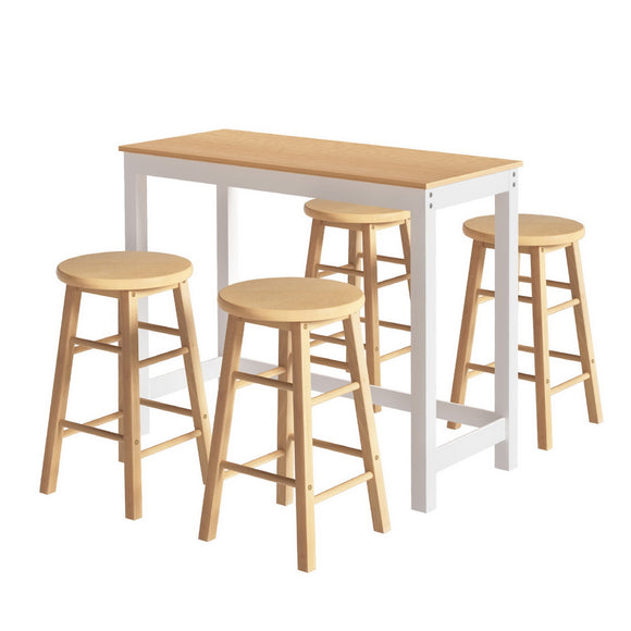 NNEDSZ Artiss Bar Table and Stools Set Dining Desk Kitchen Chairs Cafe Pub