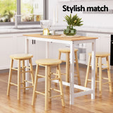 NNEDSZ Artiss Bar Table and Stools Set Dining Desk Kitchen Chairs Cafe Pub