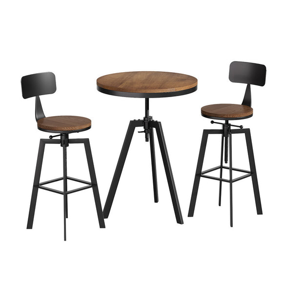 NNEDSZ Artiss Bar Table and Stools Set Dining Desk Industrial Kitchen Chairs Cafe Pub