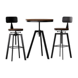 NNEDSZ Artiss Bar Table and Stools Set Dining Desk Industrial Kitchen Chairs Cafe Pub