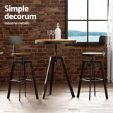 NNEDSZ Artiss Bar Table and Stools Set Dining Desk Industrial Kitchen Chairs Cafe Pub