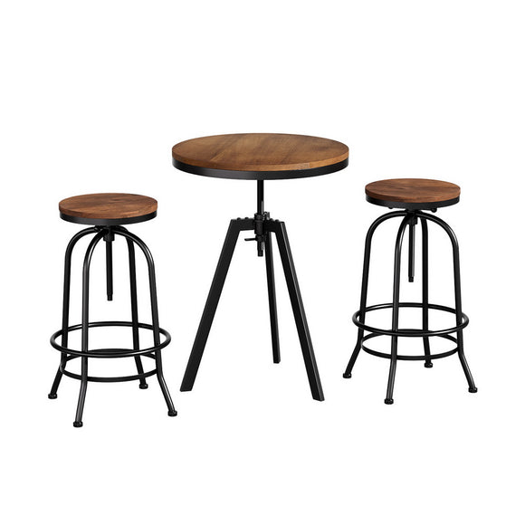 NNEDSZ Artiss Bar Table Stools Set Dining Desk Industrial Kitchen Chairs Cafe Pub